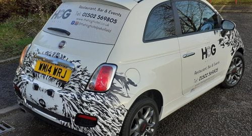 Hedgehog wrap on a Fiat 500