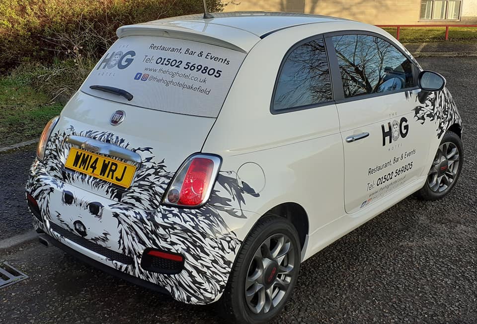 Hedgehog wrap on a Fiat 500