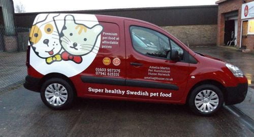 Part wrap for pet food company