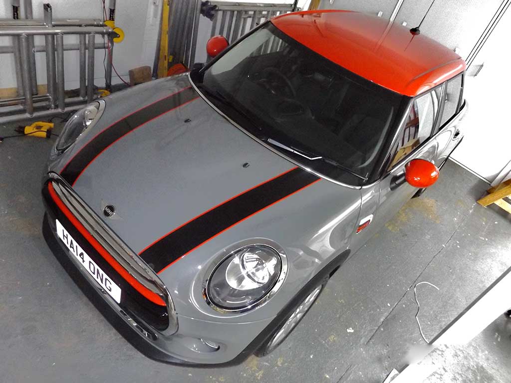 Red detail wrap for Mini